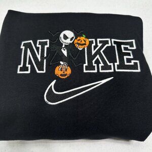 Nike Jack Skellington HOODIE Halloween Embroidered Adult Unisex Sweatshirt